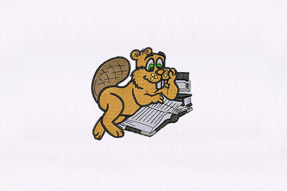 Beaver Embroidery Design for Boutique Apparel