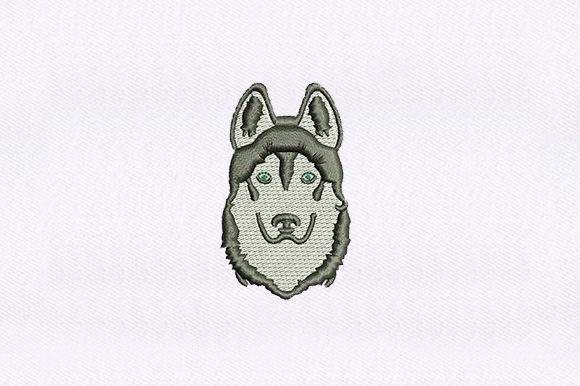 Husky Embroidery Design for Boutique Apparel