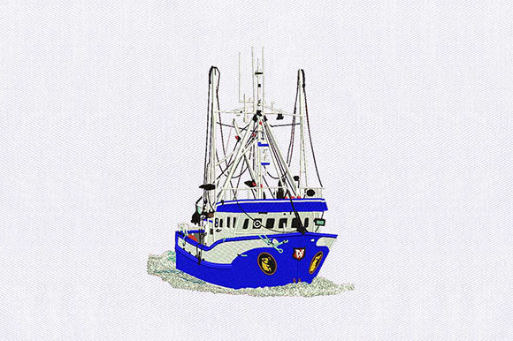 Royal Blue Survey Ship: An Embroidery Design Review